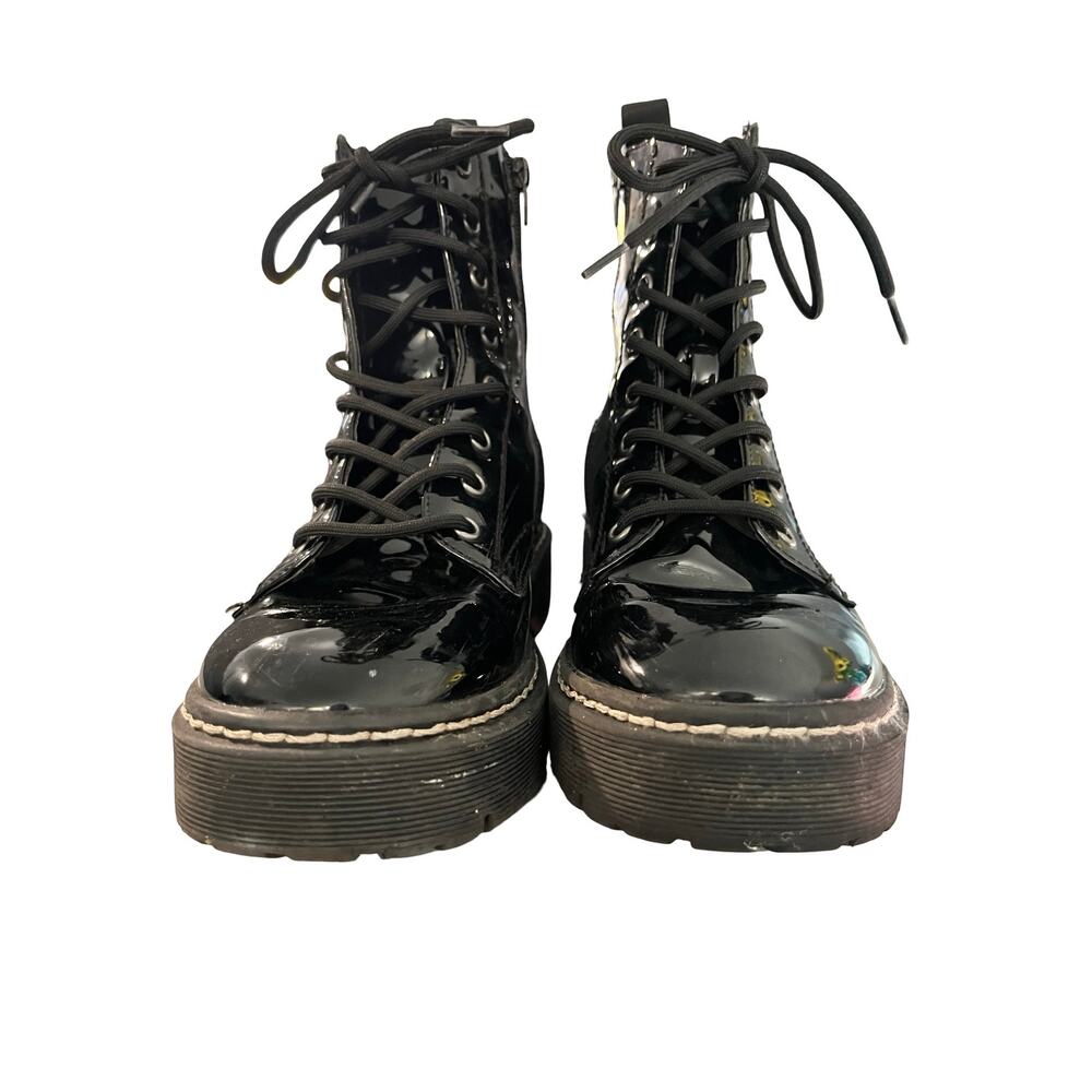 Sincerely Jules Harley Black Patent Platform Combat Boots Size 6.5 - Picture 4 of 11